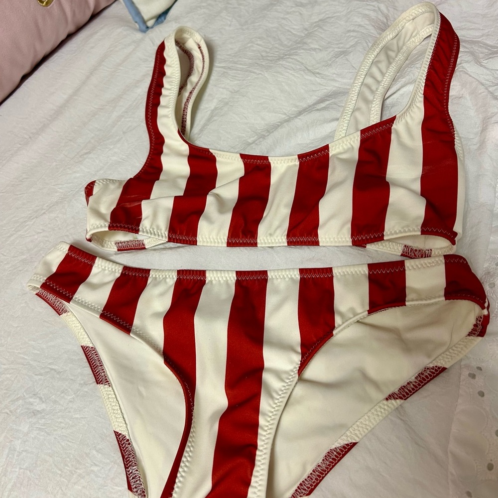 solid and striped bikini